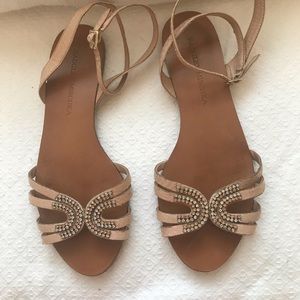 Ankle wrap gem stone sandals